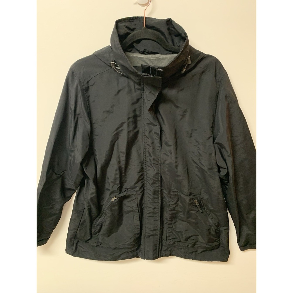 Lands' End Outfitters 's XL Black Hooded Mens Mesh Lined Zip
